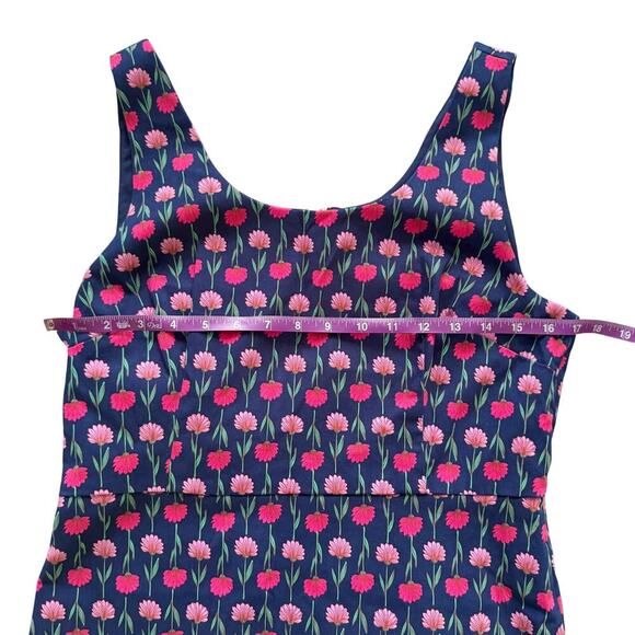 J. Crew Sheath Dress Women's Size 10 Navy Pink Floral Tailored Mini 1259 - Picture 13 of 16